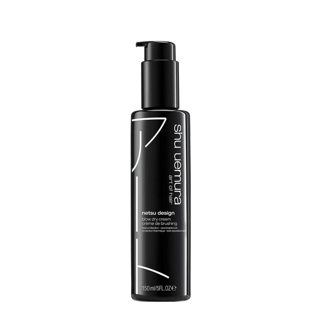 Shu Uemura Netsu Design Blow Dry Cream bottle for all hair types, providing shape, hold, and heat protection.