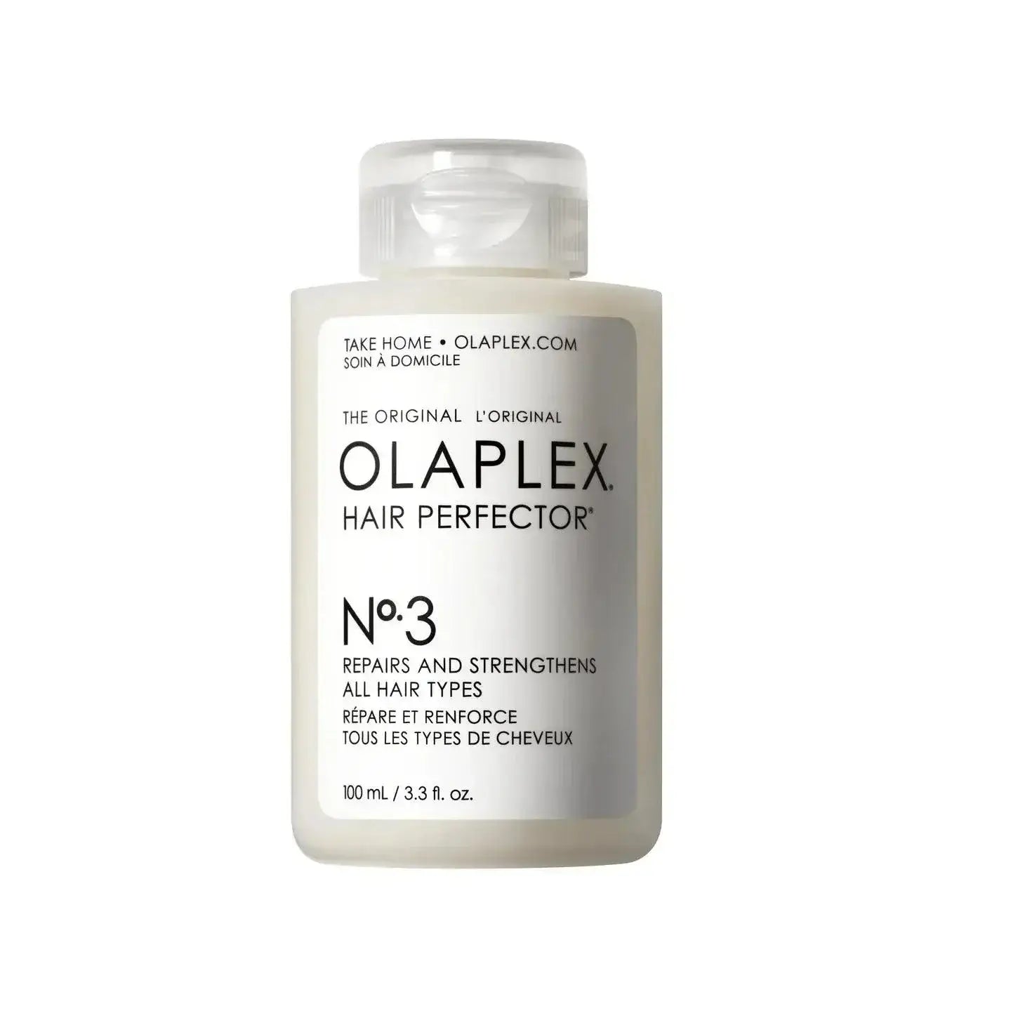 Nº.3 Hair Perfector™ by Olaplex, 100 ml bottle for strengthening and repairing damaged hair.