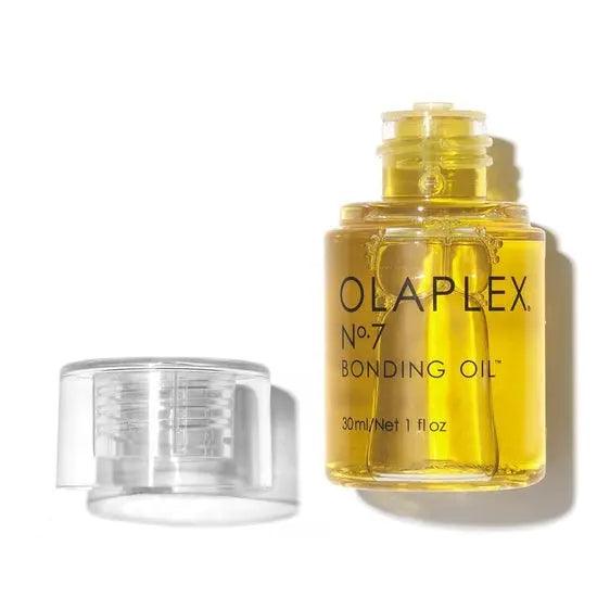 Olaplex Nº.7 Bonding Oil bottle, restorative and hydrating hair care product for shine and manageability, 30ml size.