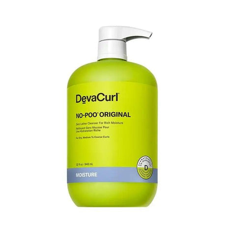 DevaCurl No-Poo Original Zero Lather Cleanser for moisture-rich, shiny, bouncy curls. Ideal for dry, medium to coarse hair types.