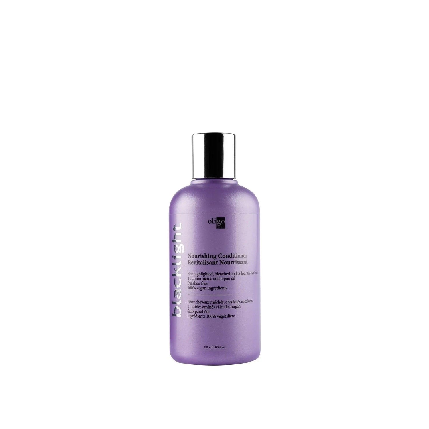 Blacklight Nourishing Conditioner for color-treated hair with argan oil and amino acids, enhances shine and repairs damage.