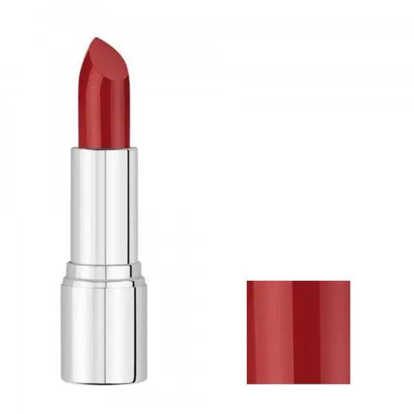 Malu Wilz Nourishing Lipstick in vibrant red, enriched with castor seed oil and beeswax for lip nourishment and vivid color.