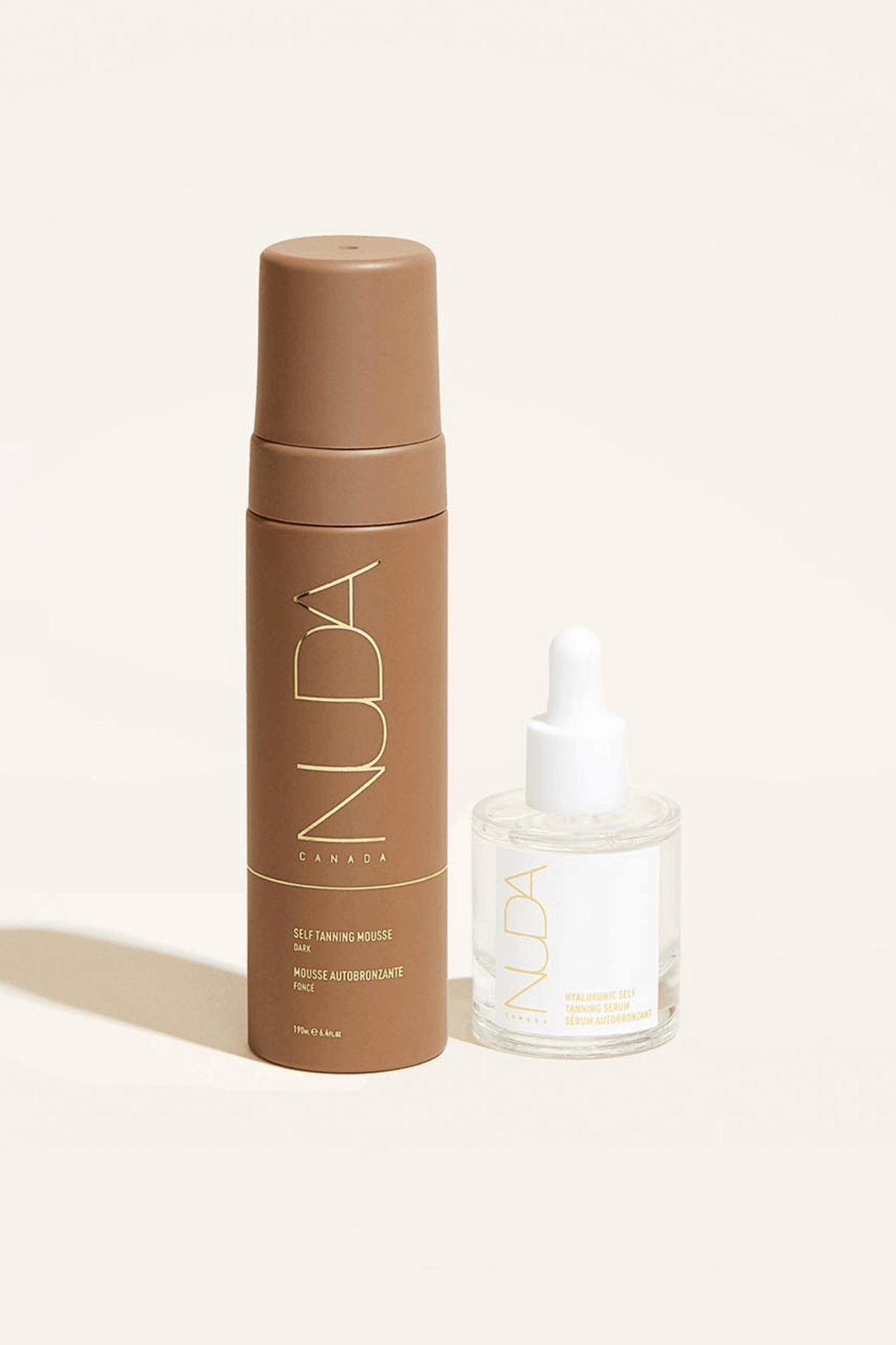 Glow Duo self tanning products featuring a mousse and facial tanner for a sun-kissed, bronzed complexion suitable for all skin tones.