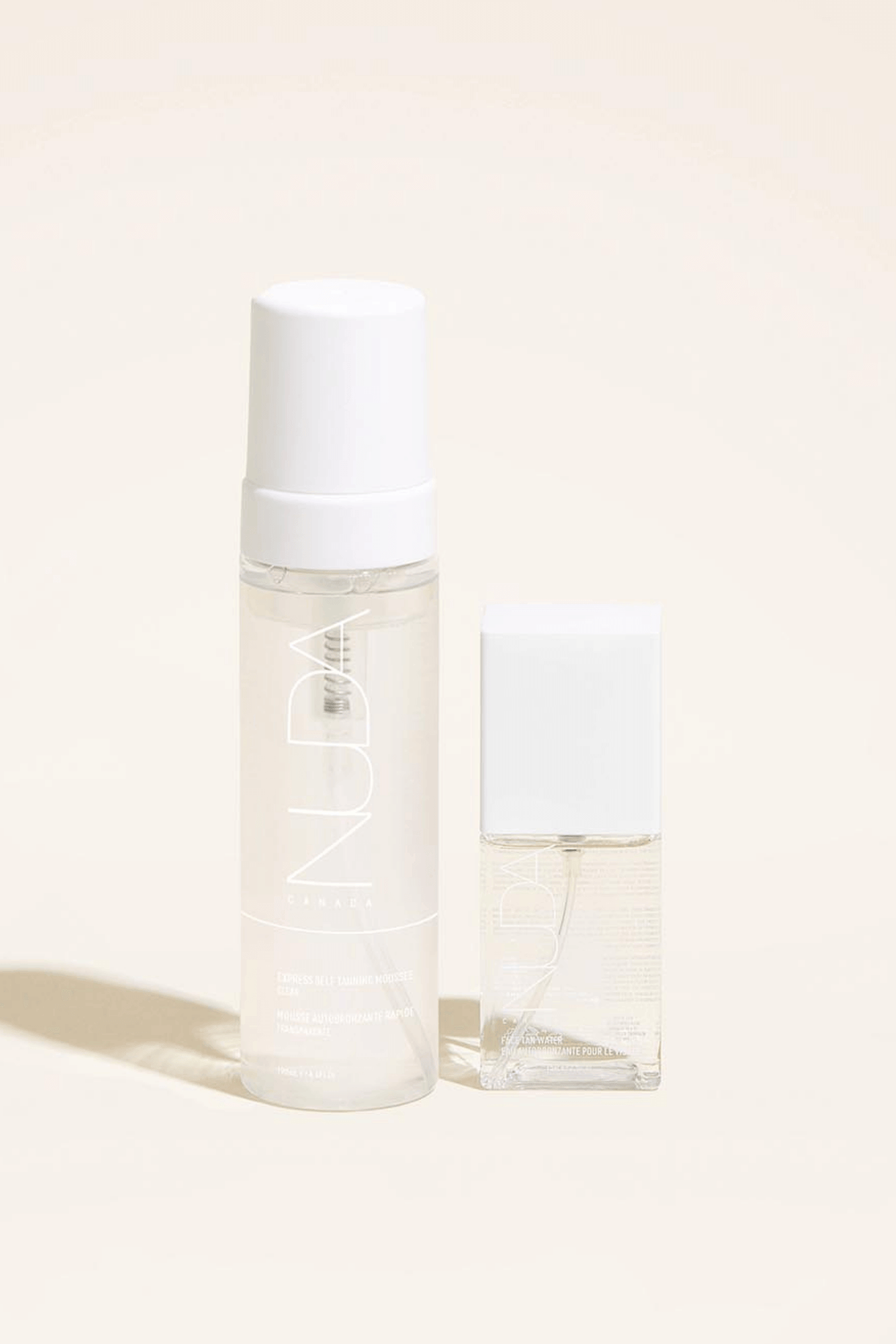 Glow Duo self tanning products, including mousse and facial tanner, for a sun-kissed complexion and radiant bronze look.