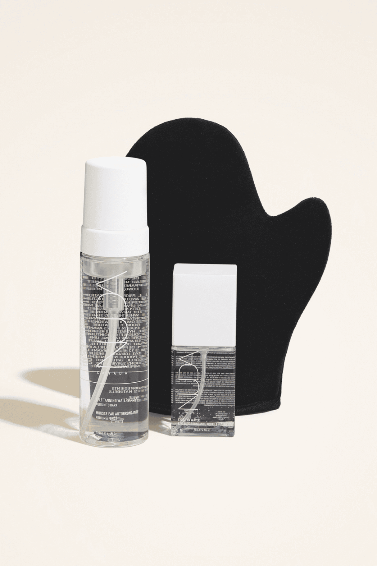 Glow Kit includes Self Tanning Mousse, facial self tanner, and Tanning Mitt for a sun-kissed, radiant complexion all year round.