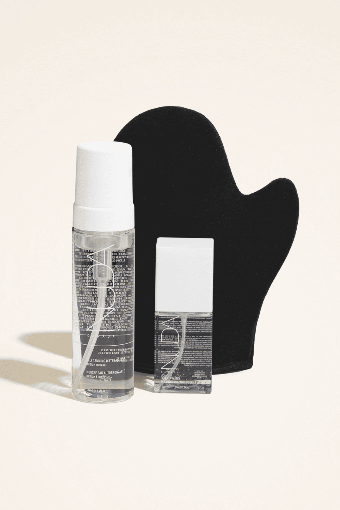 Glow Kit includes Self Tanning Mousse, facial self tanner, and Tanning Mitt for a sun-kissed, radiant complexion all year round.