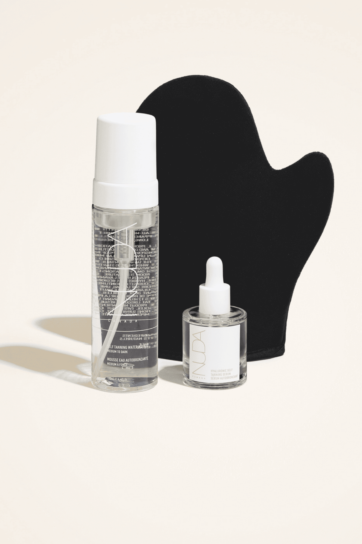 Glow Kit including Self Tanning Mousse, facial tanner, and Tanning Mitt for a sun-kissed, radiant appearance.