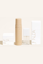 Nuda Routine Kit with body exfoliant, self tanning mousse, face tanner, and body cream for a radiant, year-round glow.