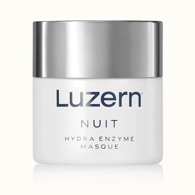 Luzern Nuit Hydra Enzyme Masque jar for deep hydration and skincare benefits.