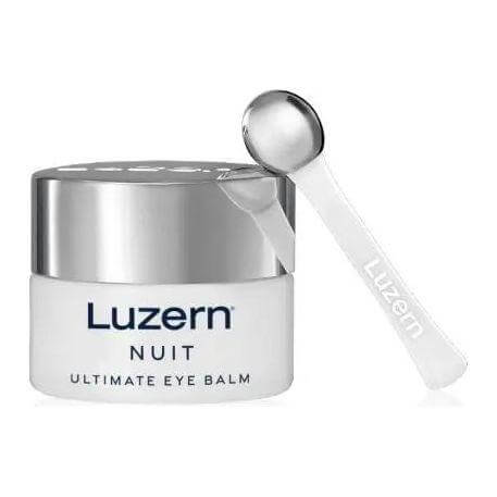 Luzern Nuit Ultimate Eye Balm with applicator, designed to reduce fine lines and wrinkles around the eyes.