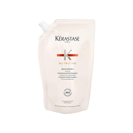Kérastase Nutritive Bain Satin 2 Refill Pouch for Refillable Bottle, Eco-Friendly Hair Care