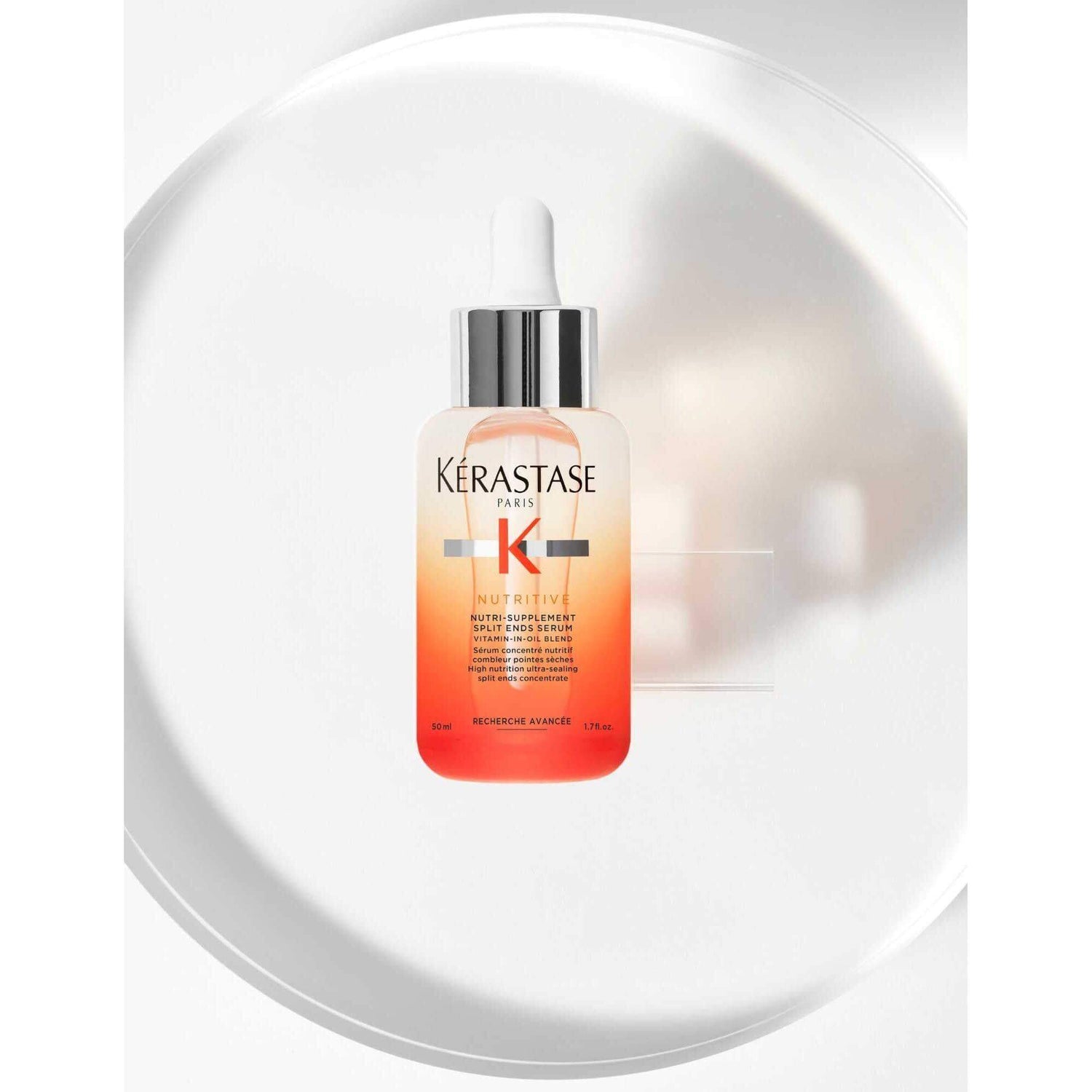 Kérastase Nutri-Supplement Split Ends Serum for dry hair, featuring anti-dryness polymers to nourish and seal split ends.