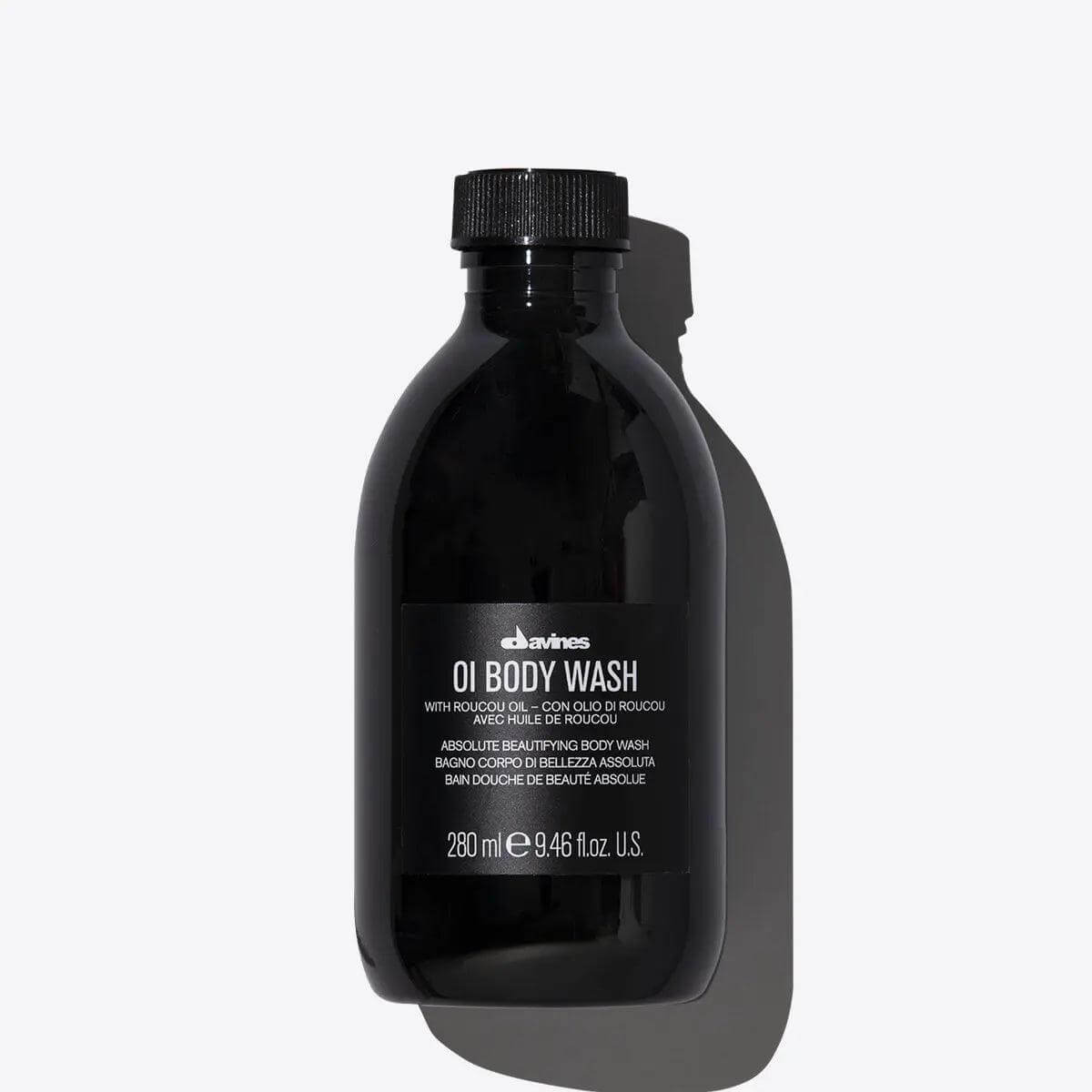 Oi Body Wash bottle with moisturizing shower gel for gentle cleansing and hydration, featuring a rich foam and exquisite fragrance.