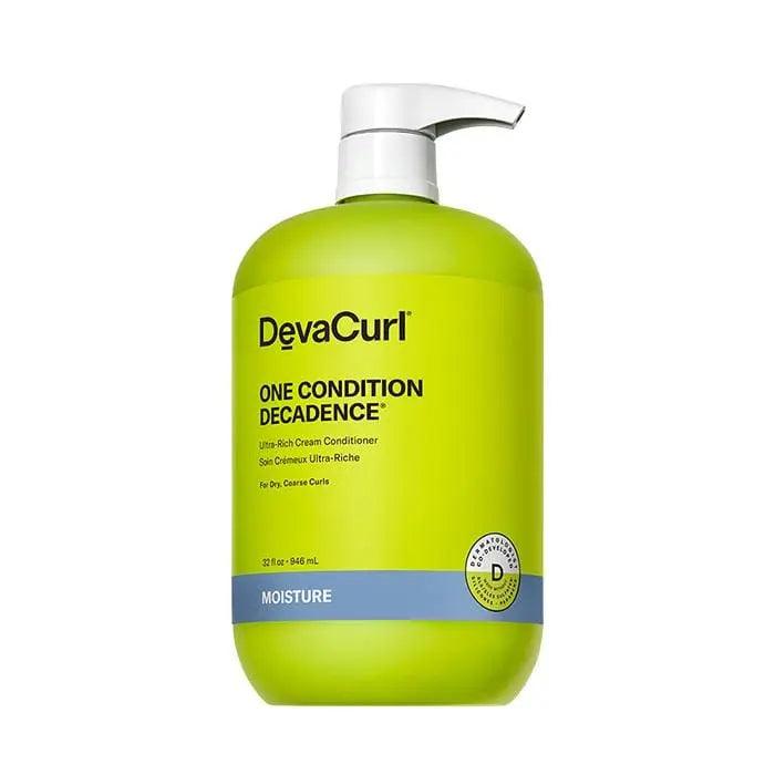 DEVACURL One Condition Decadence Ultra-Rich Conditioner bottle for dry, coarse curls with moisture-preserving blend, 32 oz.