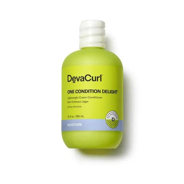 DevaCurl One Condition Delight lightweight cream conditioner for dry, fine curls, 12 oz bottle