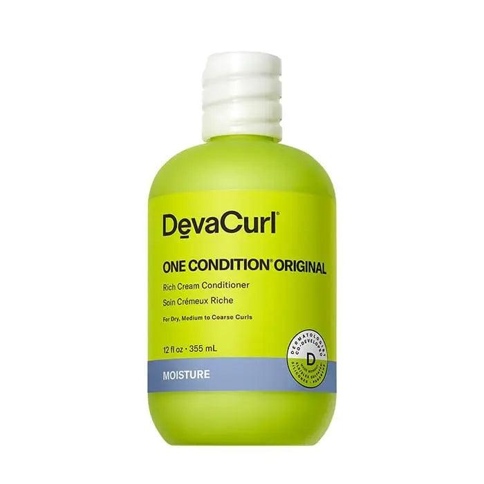 DevaCurl One Condition Original Rich Cream Conditioner for curls, 12 oz bottle, provides moisture for dry, medium to coarse hair.