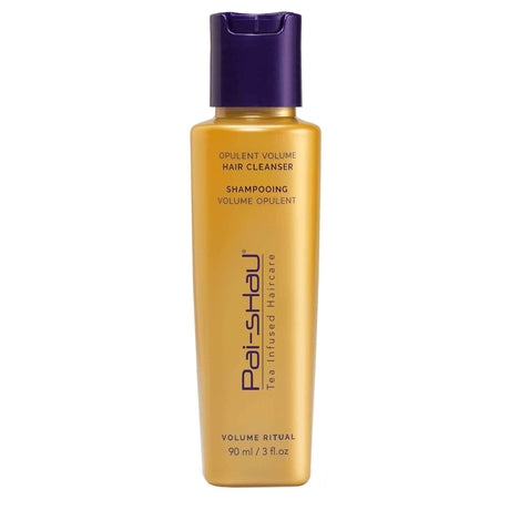 Opulent Volume Hair Cleanser bottle with botanicals promoting healthy hair growth and enduring volume. Pai-Shau 90ml size.