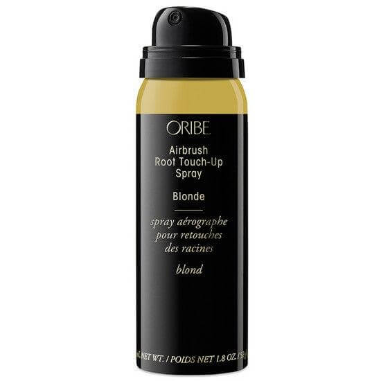 Oribe Airbrush Root Touch-Up Spray Blonde for concealing roots and greys, quick-drying full-coverage hair color spray