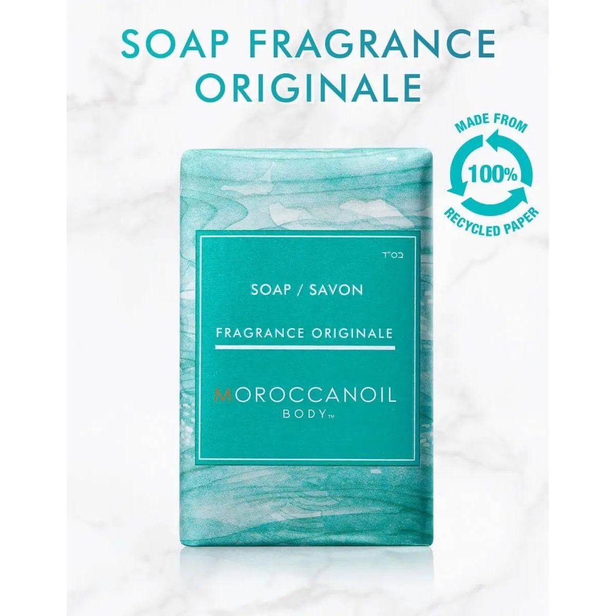 Moroccanoil Fragrance Originale Soap Bar with recycled paper packaging.