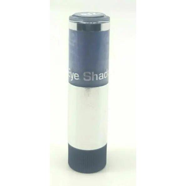 Blue and white tube labeled 'Eye Shadow,' standing upright, showcasing makeup packaging design.