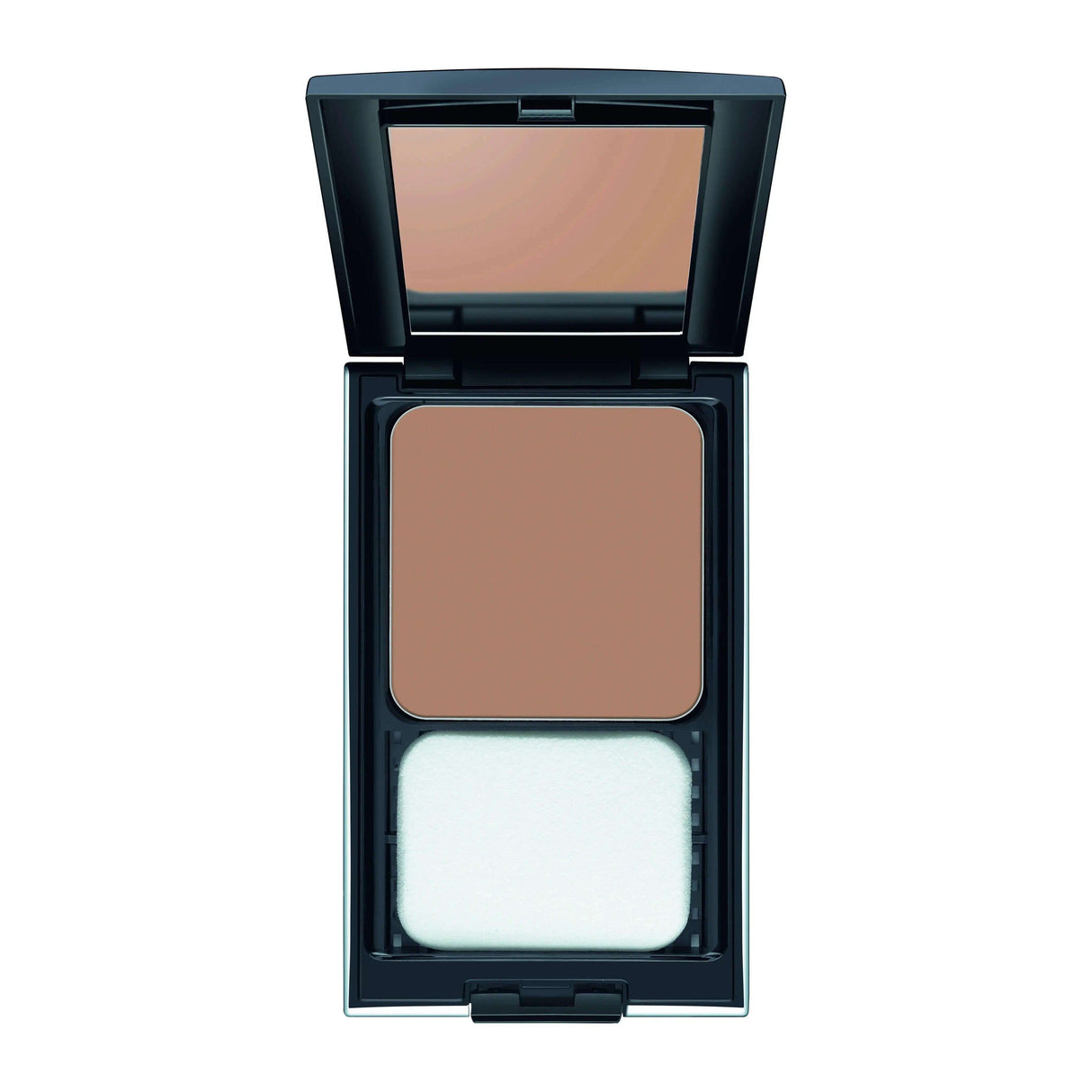 Perfect Finish Powder Foundation by Malu Wilz in an open compact case, featuring both powder and applicator, 9g size.