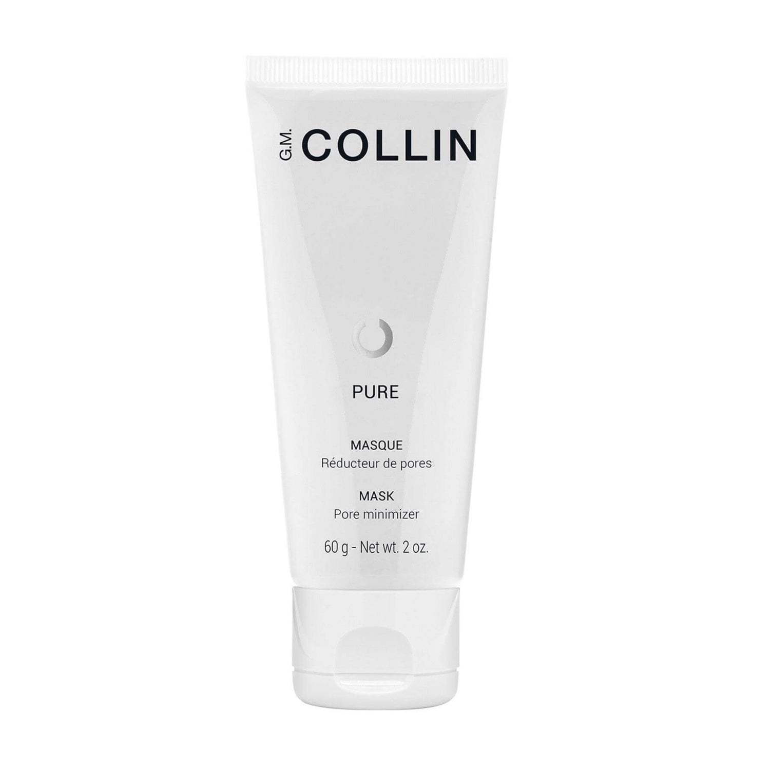 Pure Mask by G.M. Collin, clay and superberry pore minimizer, 60g tube, purifies and hydrates skin, enhances complexion