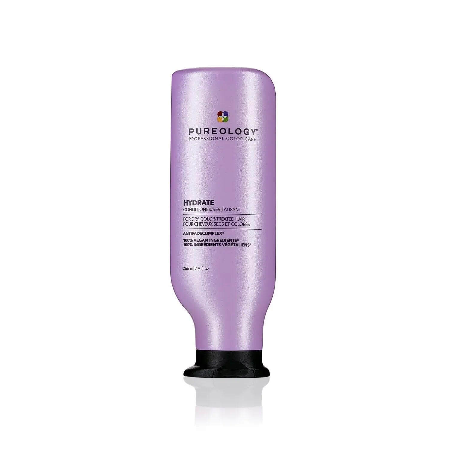 Pureology Hydrate Conditioner bottle for dry hair with peppermint oils, sulfate-free for optimal moisture.