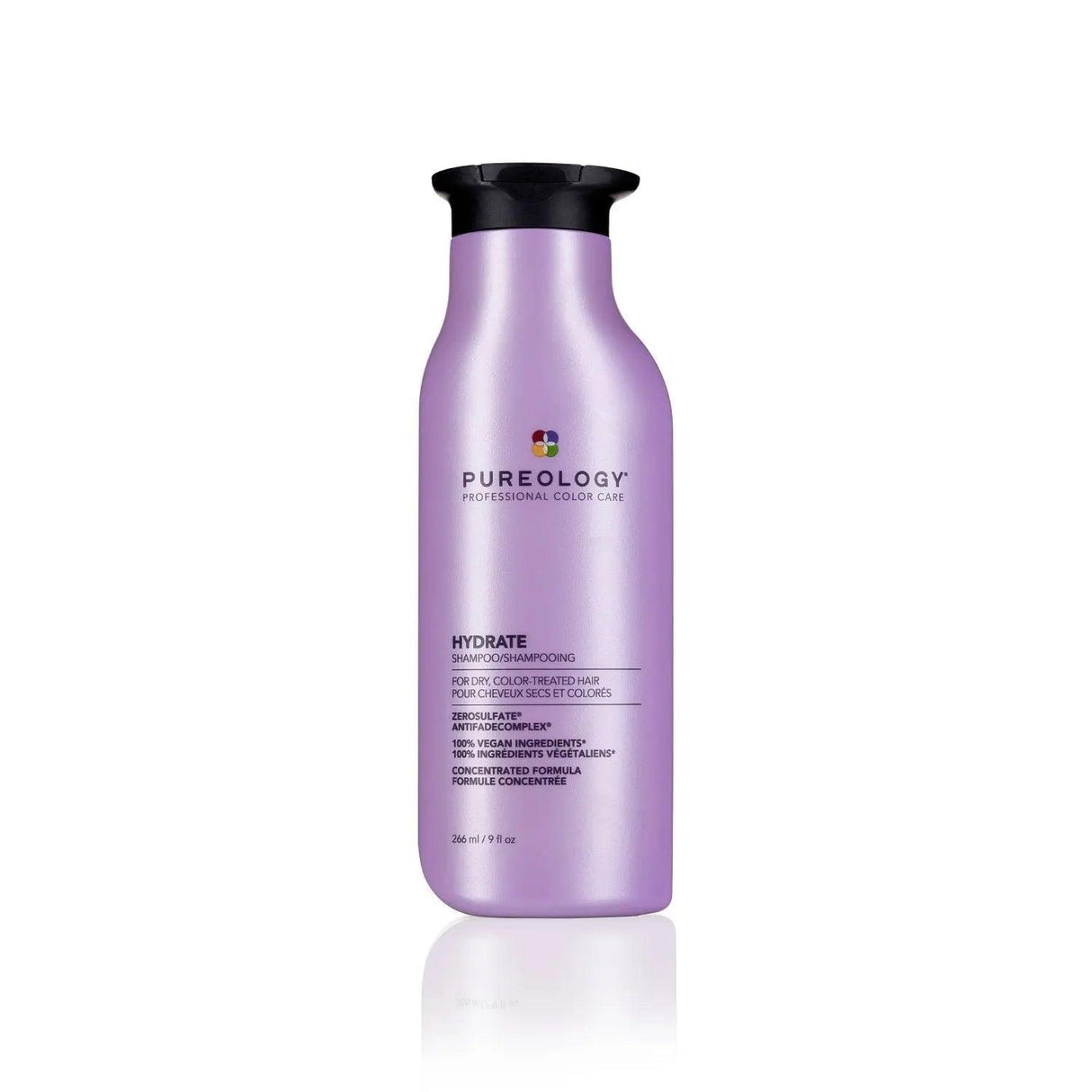 Alt Tag: Bottle of Pureology Hydrate Shampoo, a sulfate-free formula for color-treated and dry hair, providing gentle hydration.