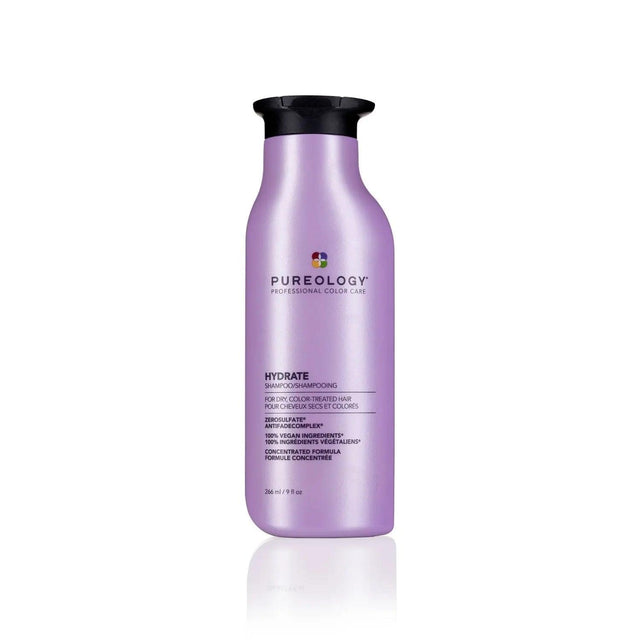 Alt Tag: Bottle of Pureology Hydrate Shampoo, a sulfate-free formula for color-treated and dry hair, providing gentle hydration.