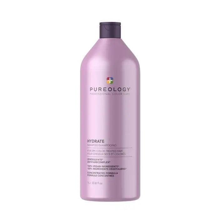 Pureology Hydrate Shampoo bottle – sulfate-free, gentle and hydrating for color-treated and dry hair.