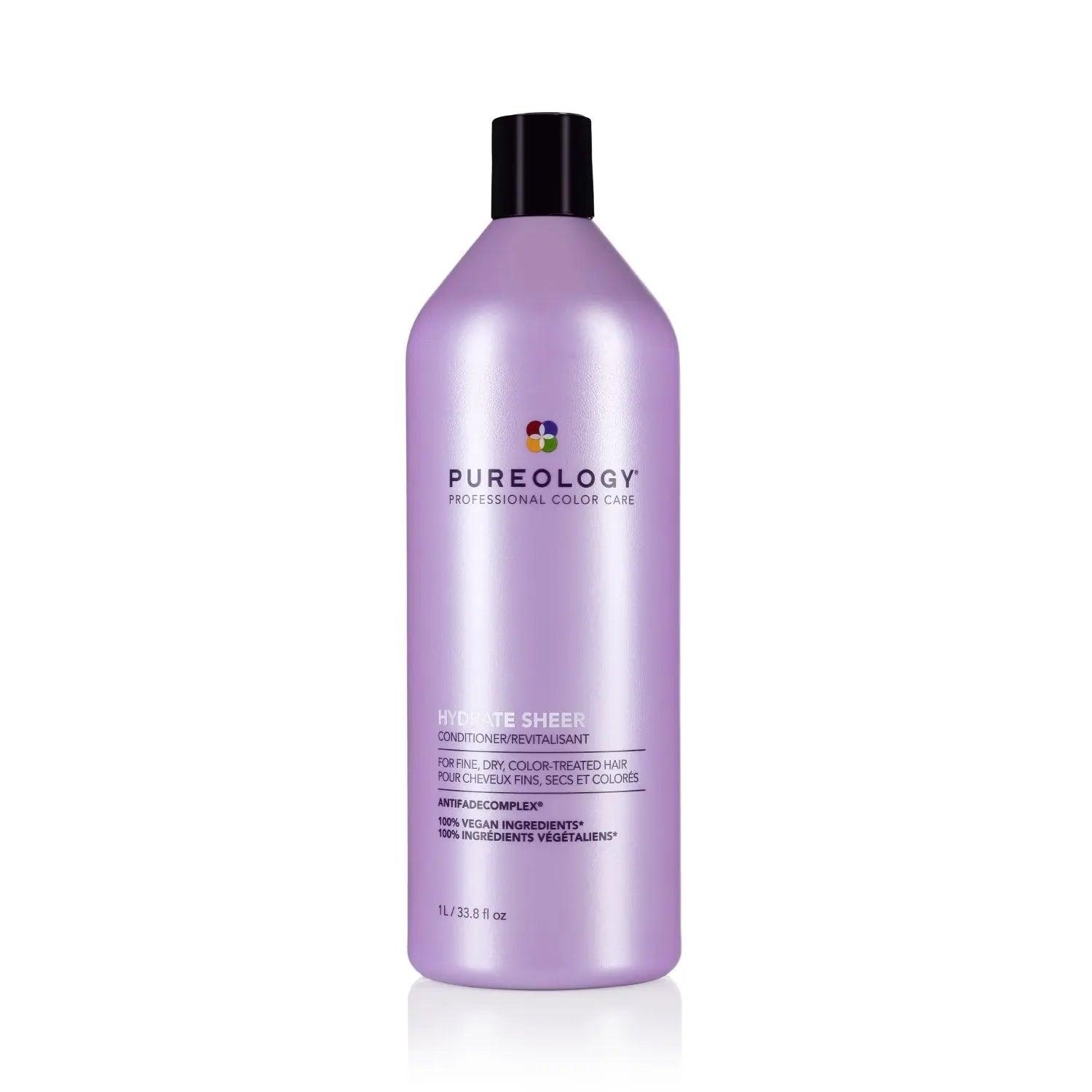 Pureology Hydrate Sheer Conditioner bottle for fine, color-treated hair, enriched with peppermint essential oils