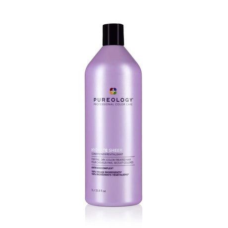 Pureology Hydrate Sheer Conditioner bottle for fine, color-treated hair, enriched with peppermint essential oils