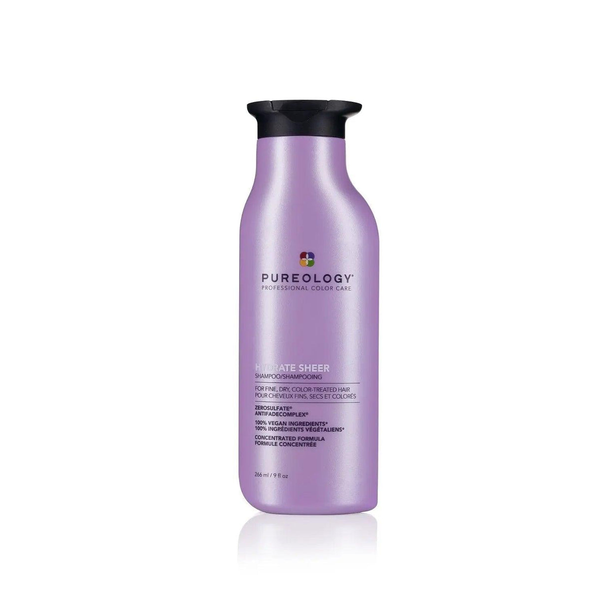 Pureology Hydrate Sheer Shampoo with peppermint aroma, lightweight silicone-free formula, 8.5 oz bottle