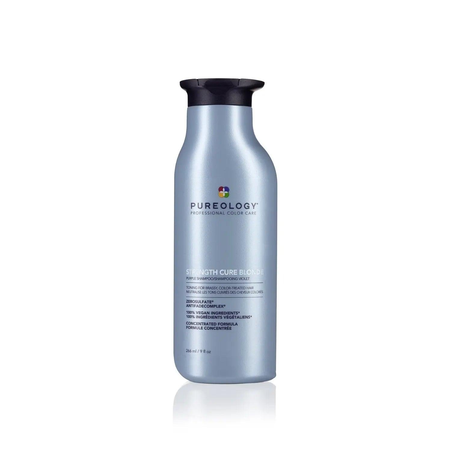 Pureology Strength Cure Best Blonde Shampoo bottle for maintaining blonde tones and reducing brassiness.
