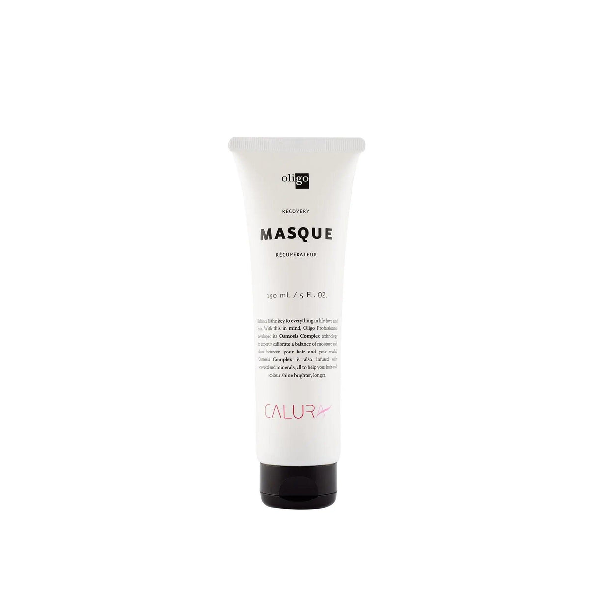 Oligo Recovery Masque for hydrating and repairing hair, vegan, gluten-free, paraben-free, sulfate-free, color-safe treatment.