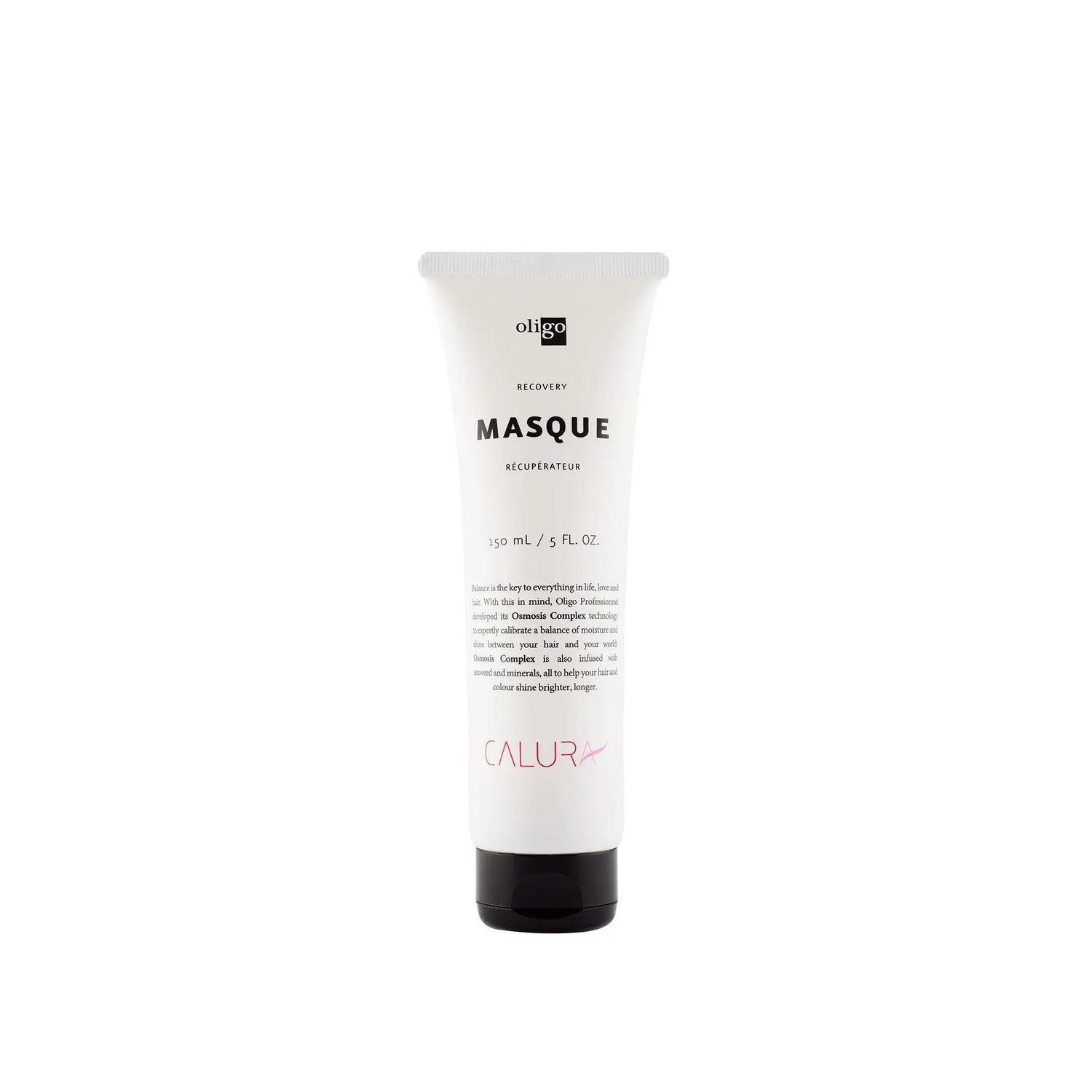 Oligo Recovery Masque for hydrating and repairing hair, vegan, gluten-free, paraben-free, sulfate-free, color-safe treatment.
