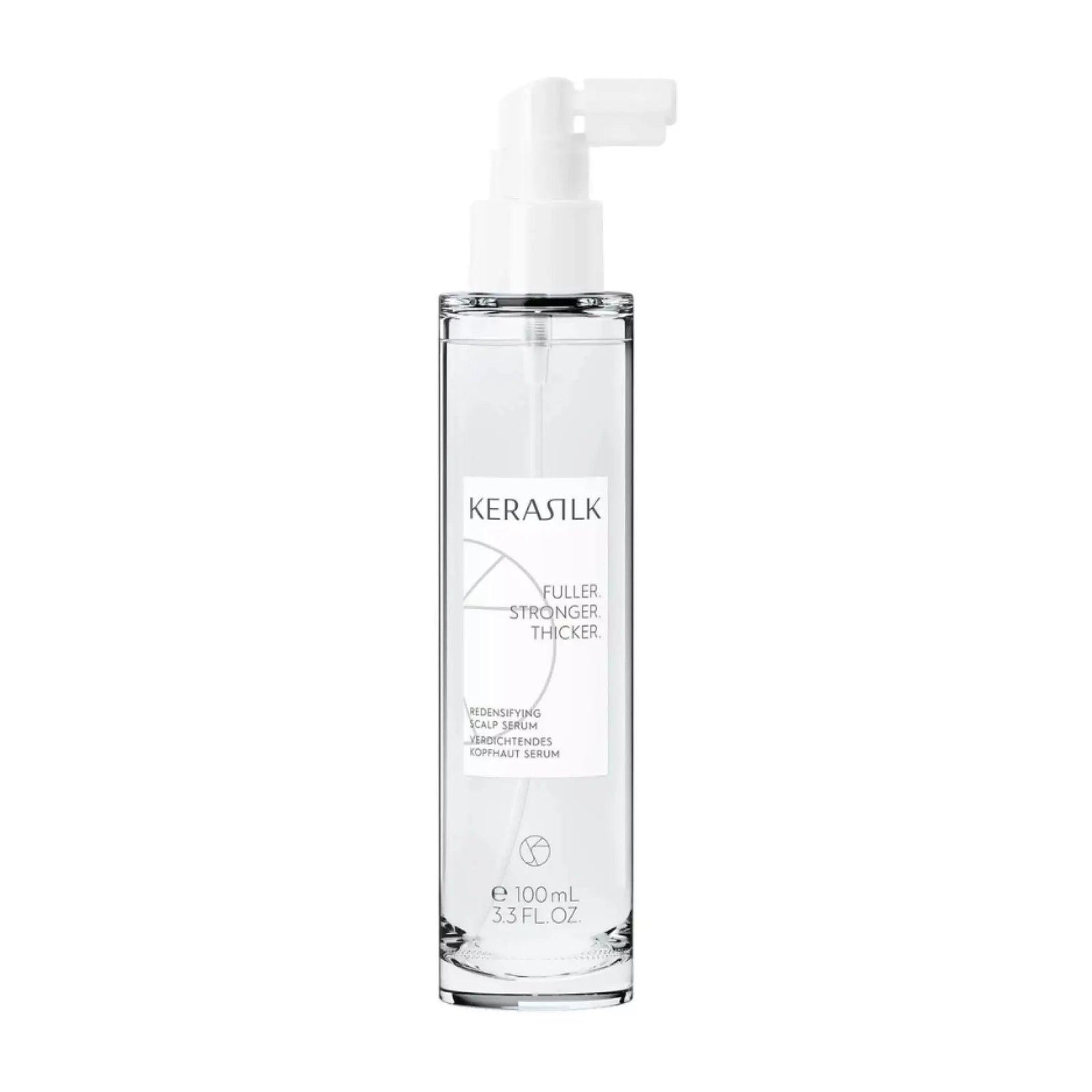 Kerasilk Redensifying Scalp Serum bottle for thicker hair, perfect for thinning and fine textures, 100ml size.