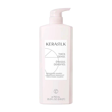 Goldwell Kerasilk Redensifying Shampoo bottle for volumizing and strengthening fine, thin hair, suitable for all textures.