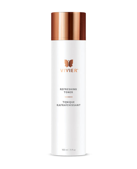 Vivier Refreshing Toner bottle with witch hazel and vitamin C for gentle cleansing and hydration, 150 ml.
