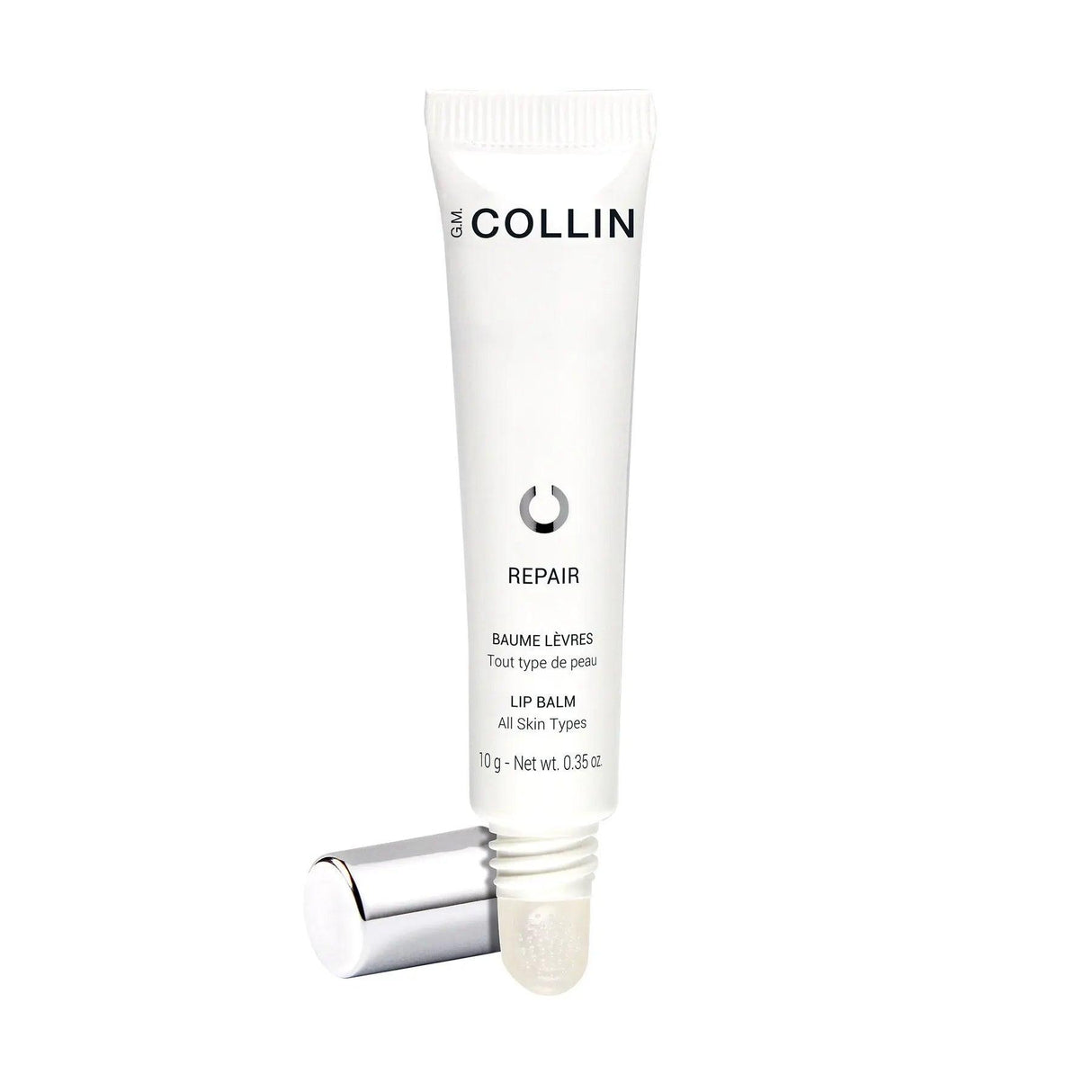 Tube of Repair Lip Balm for hydrating and restoring lips, smooth application, non-greasy formula.