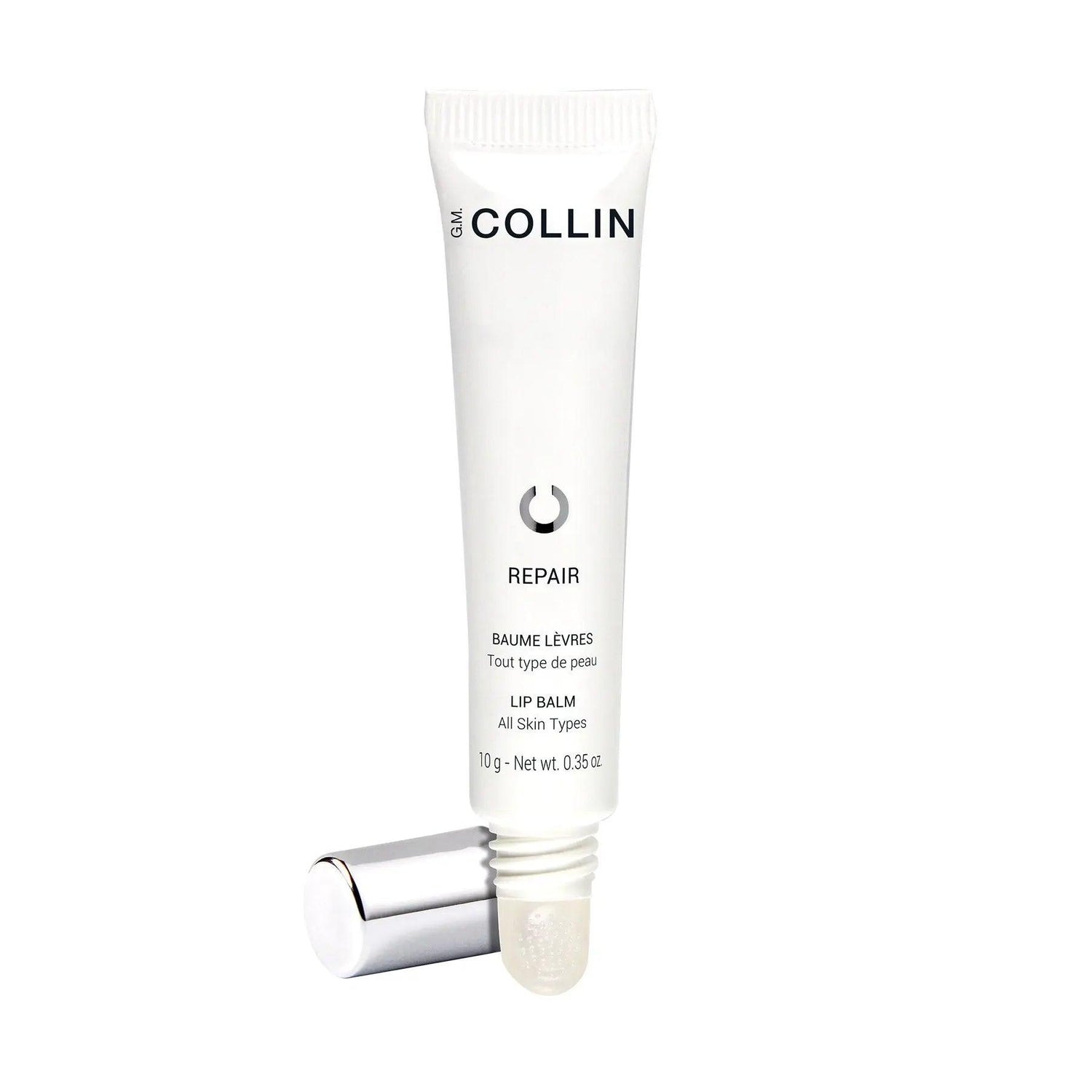 Tube of Repair Lip Balm for hydrating and restoring lips, smooth application, non-greasy formula.