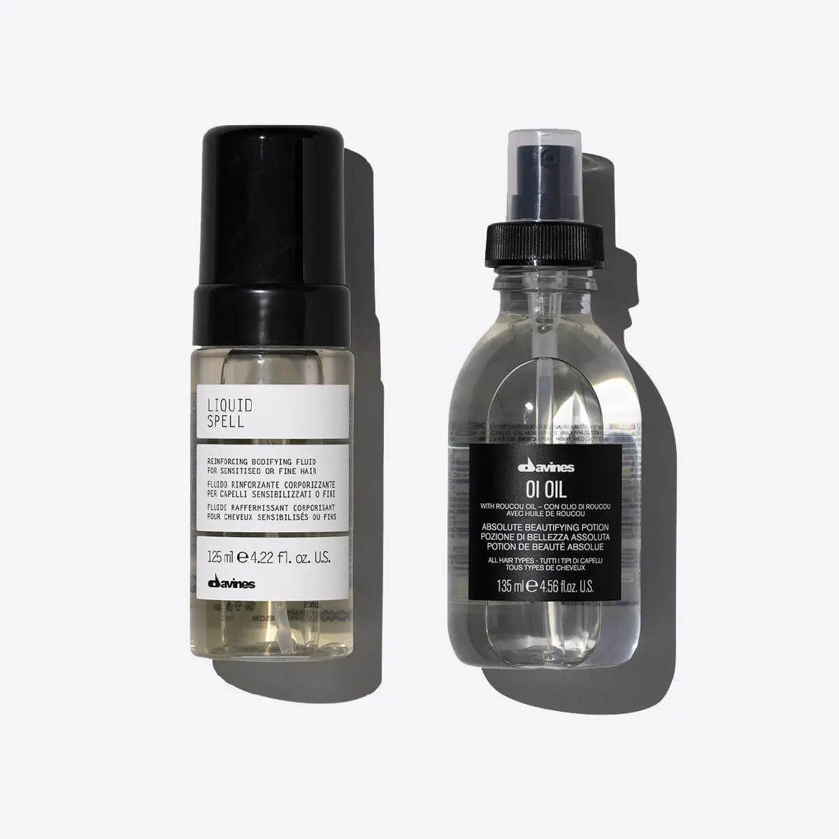 Repair Moisture Volume Set with Liquid Spell and Oi Oil for stronger, shinier hair care.