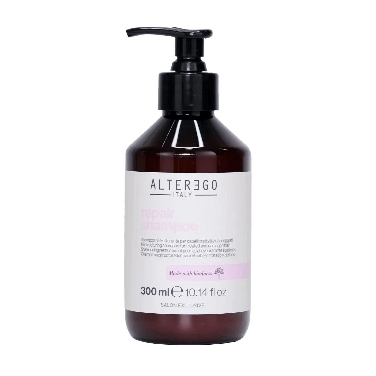 Repair shampoo in 300ml bottle, cleanses and fortifies hair, sulfate-free, for strong and shiny hair.