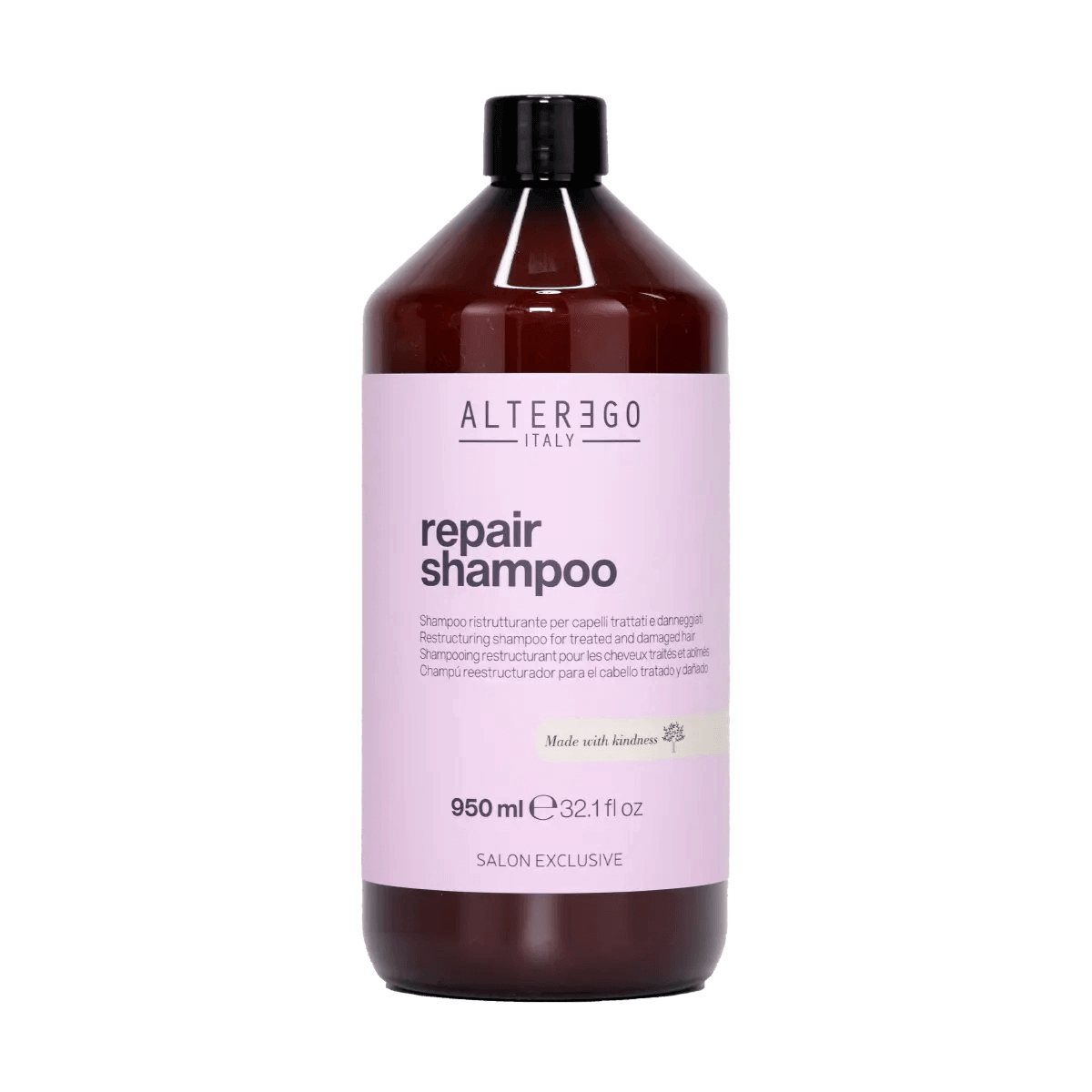 Repair Shampoo bottle, 950ml, strengthens and cleanses hair without sulfates, parabens, petrolatum, or silicones for healthy shine.