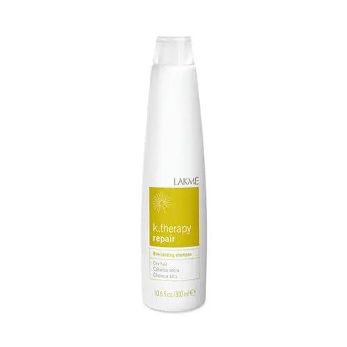 Lakme K.Therapy Repair Shampoo bottle for dry hair nourishment and moisture, with gentle cleansing and refreshing glacial water fragrance.
