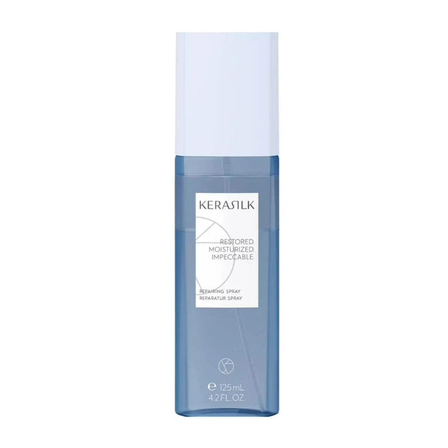 Goldwell Kerasilk Repairing Spray for all hair types, repairs and strengthens damaged hair, 125ml bottle.