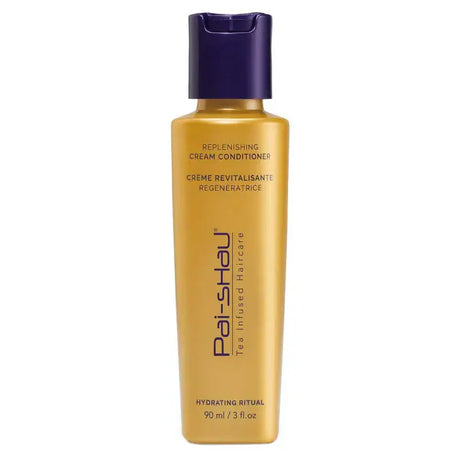 Replenishing Cream Conditioner bottle features hydrating formula with amino acids and oat proteins for restoring shine and detangling hair.