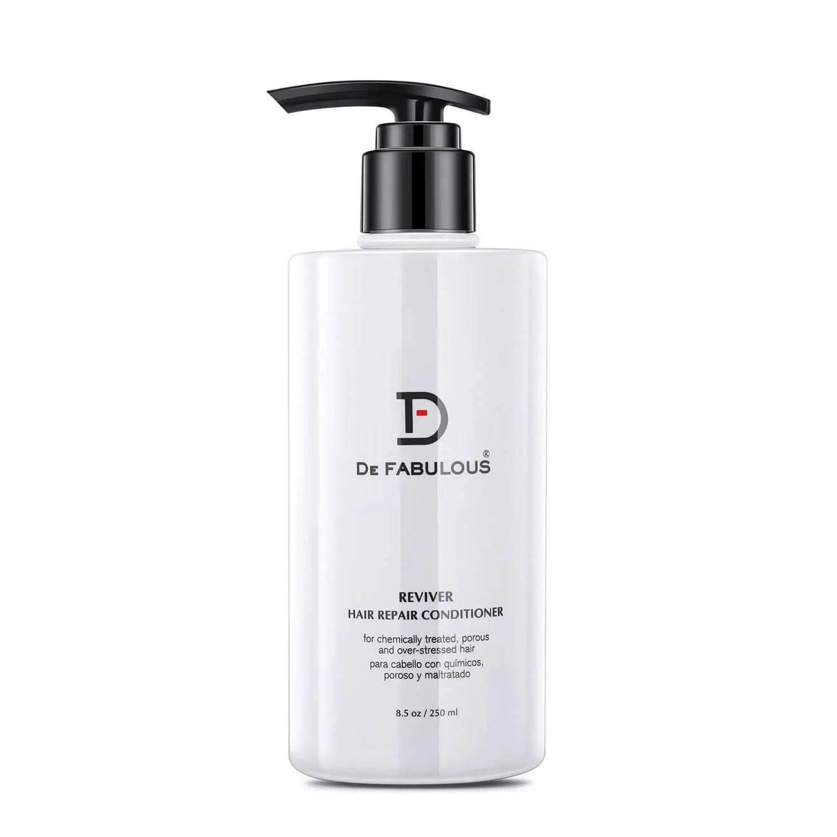 De Fabulous Reviver Hair Repair Conditioner bottle, 8.5 fl oz, for repairing and revitalizing damaged hair.