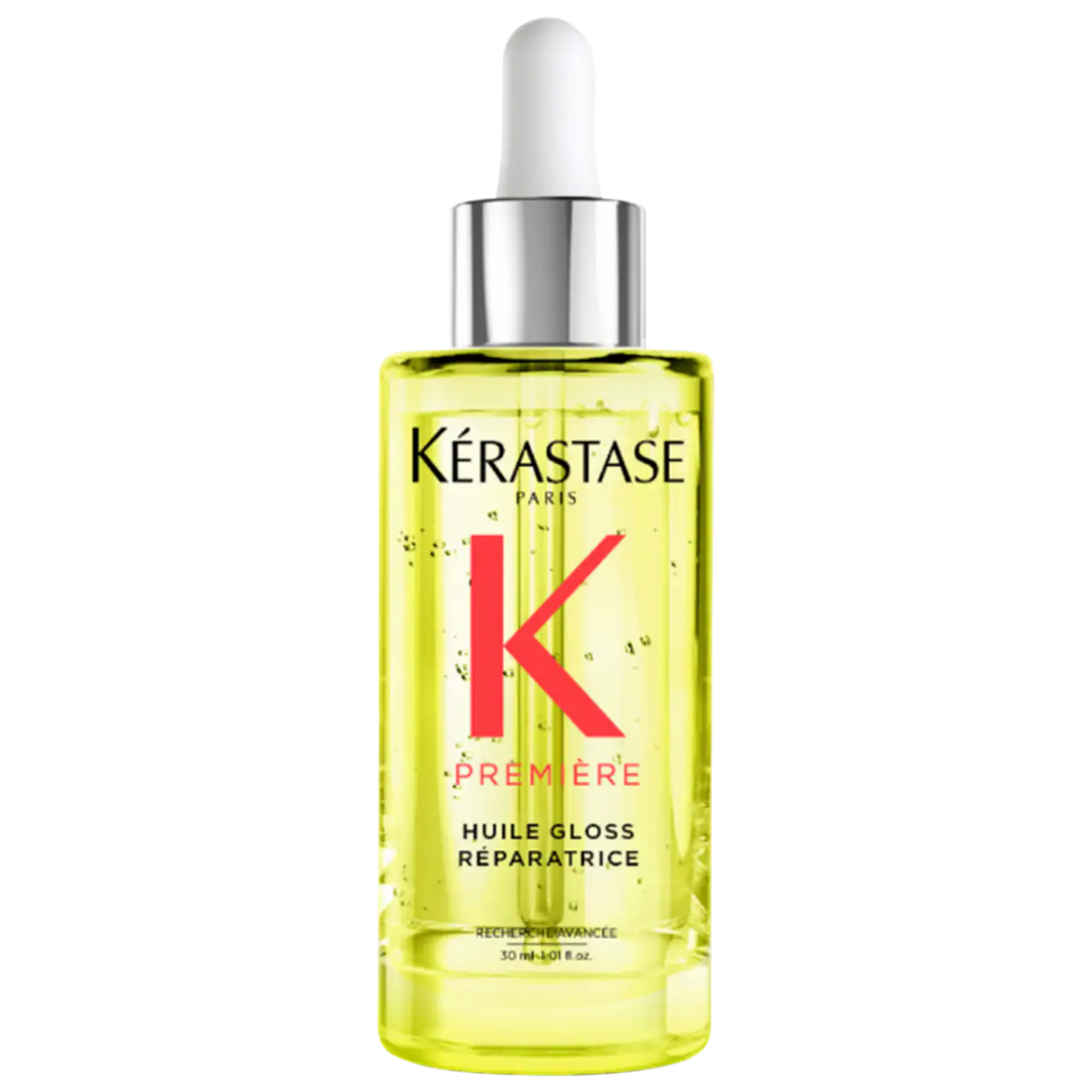 Kérastase Première Repairing High Shine Oil for Damaged Hair, combats damage and boosts shine, 50ml bottle with dropper.