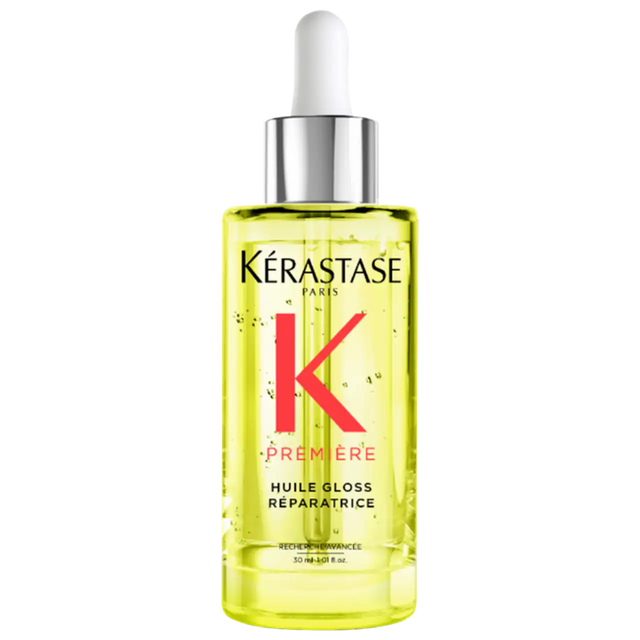 Kérastase Première Repairing High Shine Oil for Damaged Hair, combats damage and boosts shine, 50ml bottle with dropper.